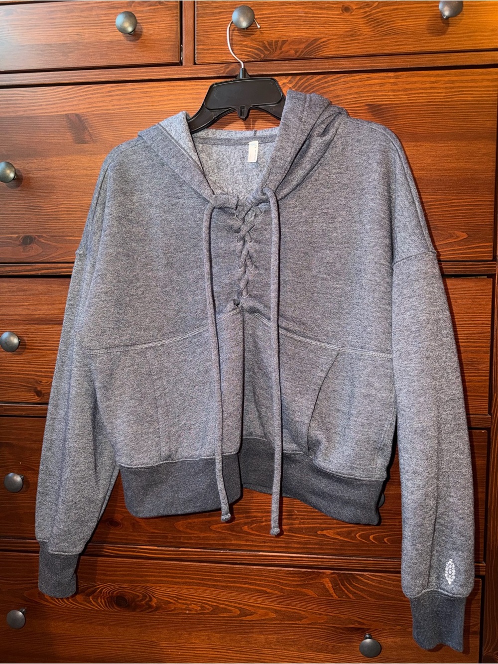 FP Movement by Free People Believe It Hoodie Sweatshirt in Washed Black